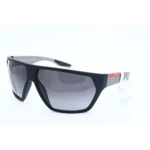 Prada SPS 08U 453-5W1 Wrap Black Sunglasses Gray Lenses 67mm (A) - Picture 1 of 6